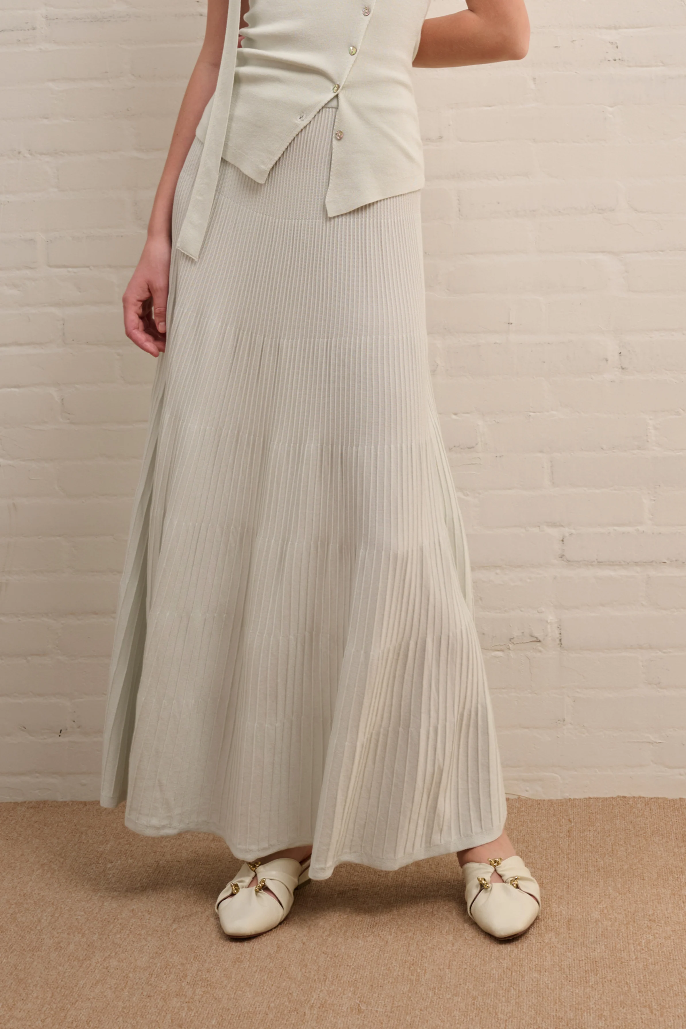 A-line maxi knit skirt